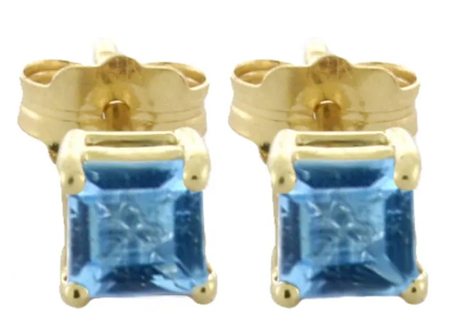 0.95 Carat 14K Solid White Gold Carlotta Blue Topaz Earrings