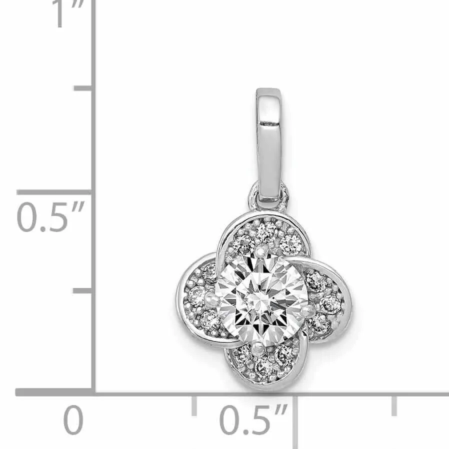 10K White Gold Tiara Collection C.Z Pendant