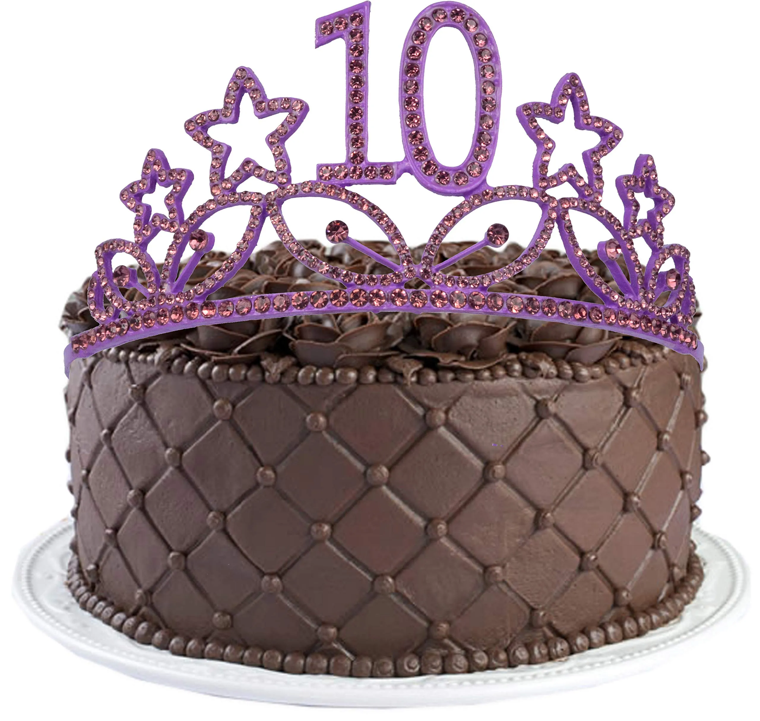 10th Birthday Gifts for Girl, 10th Birthday Tiara and Sash Purple, HAPPY 10th Birthday