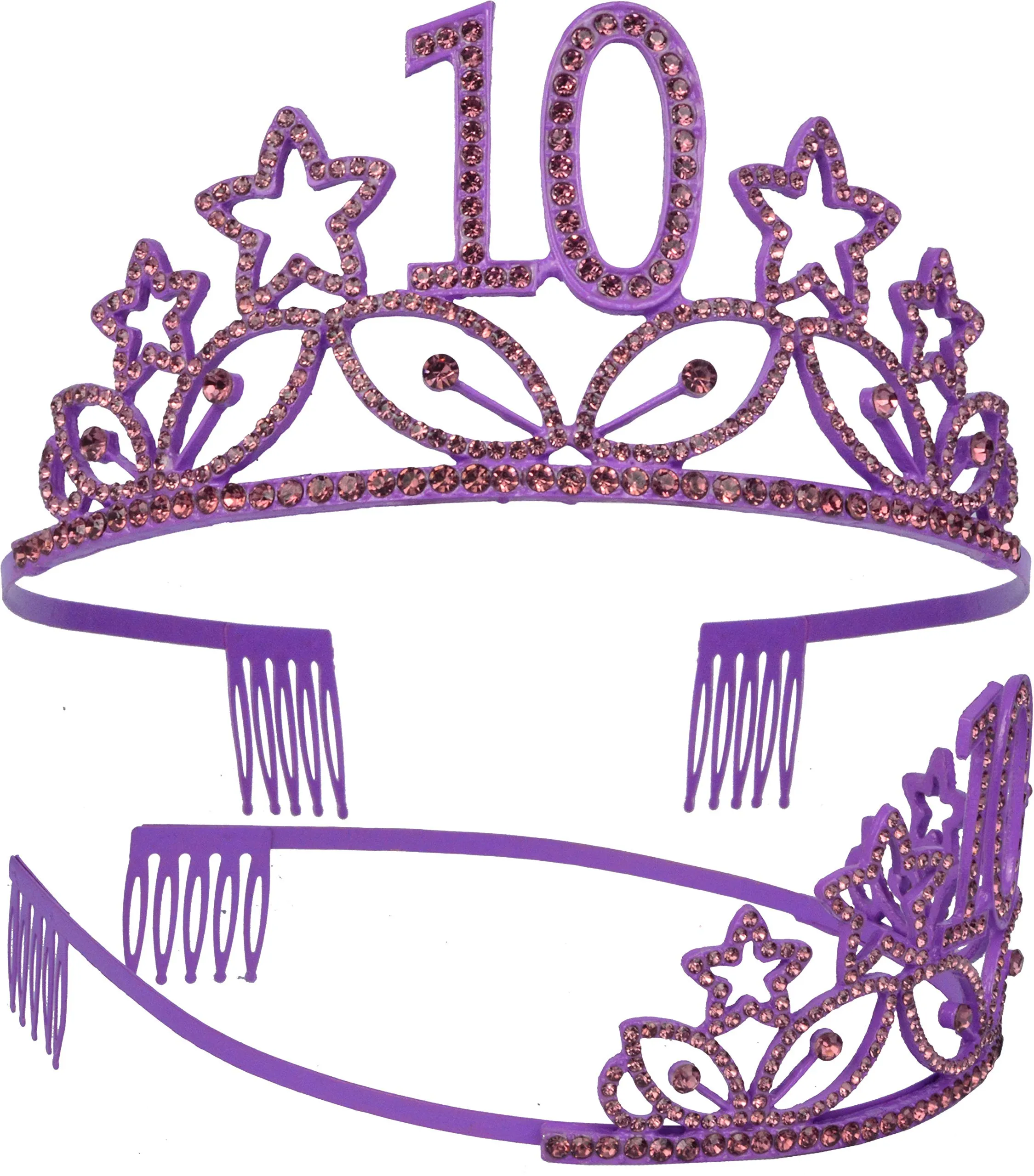 10th Birthday Gifts for Girl, 10th Birthday Tiara and Sash Purple, HAPPY 10th Birthday