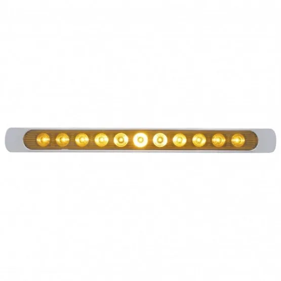 11 LED 17" Turn Signal Light Bar w/ Bezel - Amber LED/Amber Lens