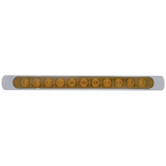 11 LED 17" Turn Signal Light Bar w/ Bezel - Amber LED/Amber Lens