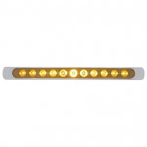 11 LED 17" Turn Signal Light Bar w/ Bezel - Amber LED/Amber Lens