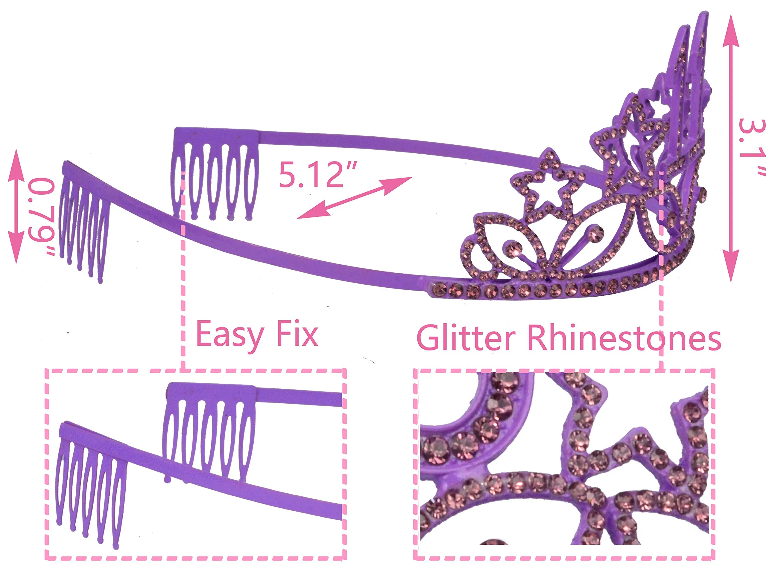 11th Birthday Gifts for Girl, 11th Birthday Tiara and Sash Purple, Happy 11th Birthday