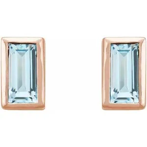 14K Gold 0.28 CTW London Blue Topaz Bezel-Set Earrings