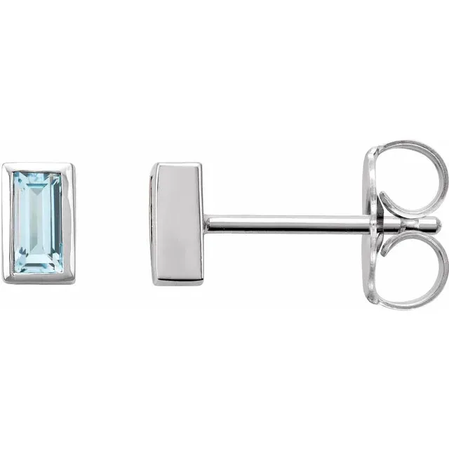 14K Gold 0.28 CTW London Blue Topaz Bezel-Set Earrings