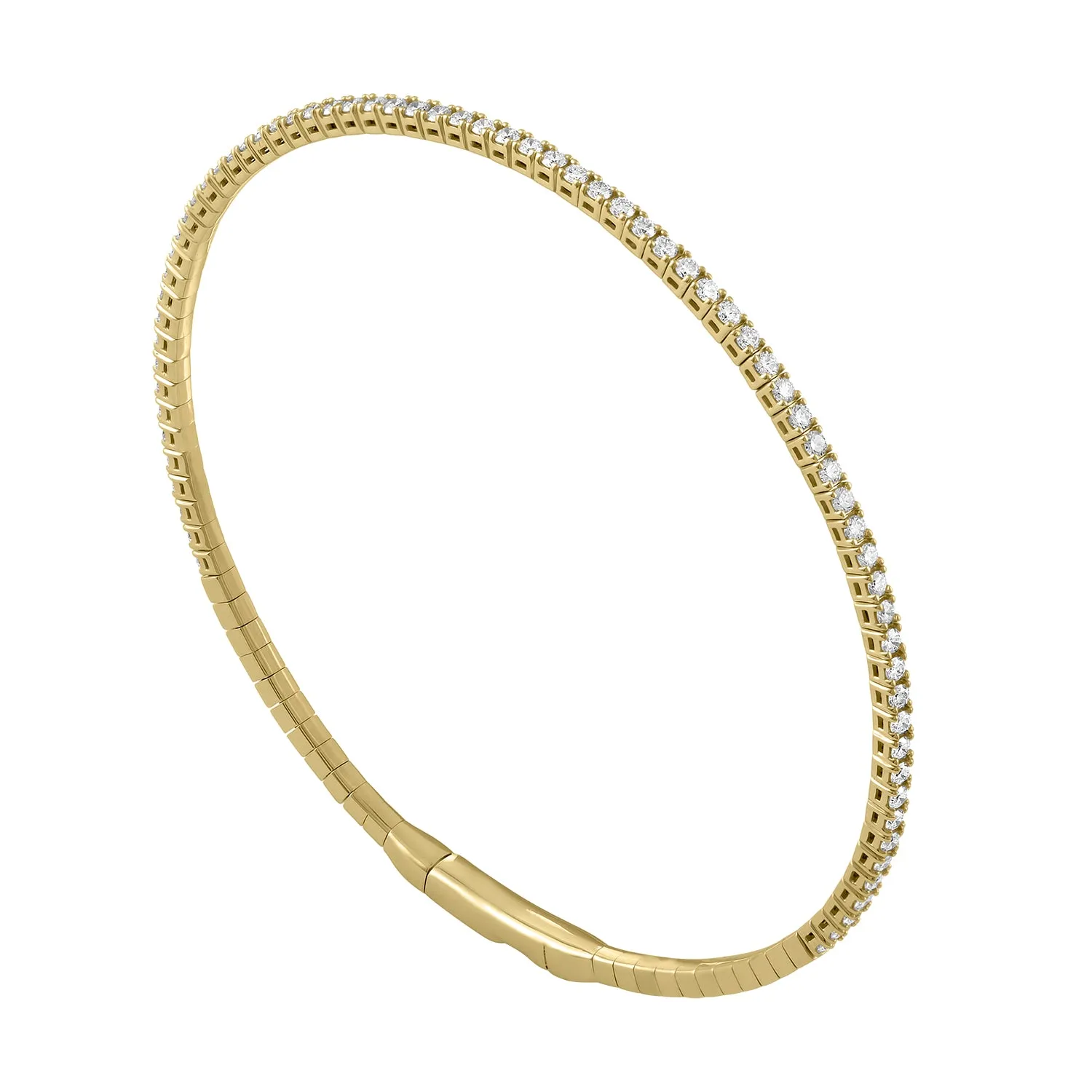 14K Rose Gold Diamond Flexible Bangle