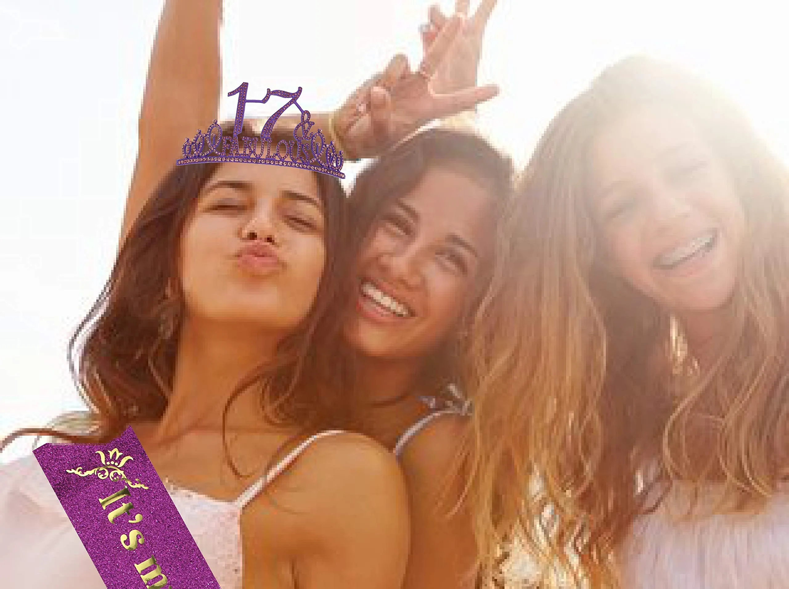 17th Birthday, 17th Birthday Gifts for Girls, 17th Birthday Tiara and Sash Purple, 17th