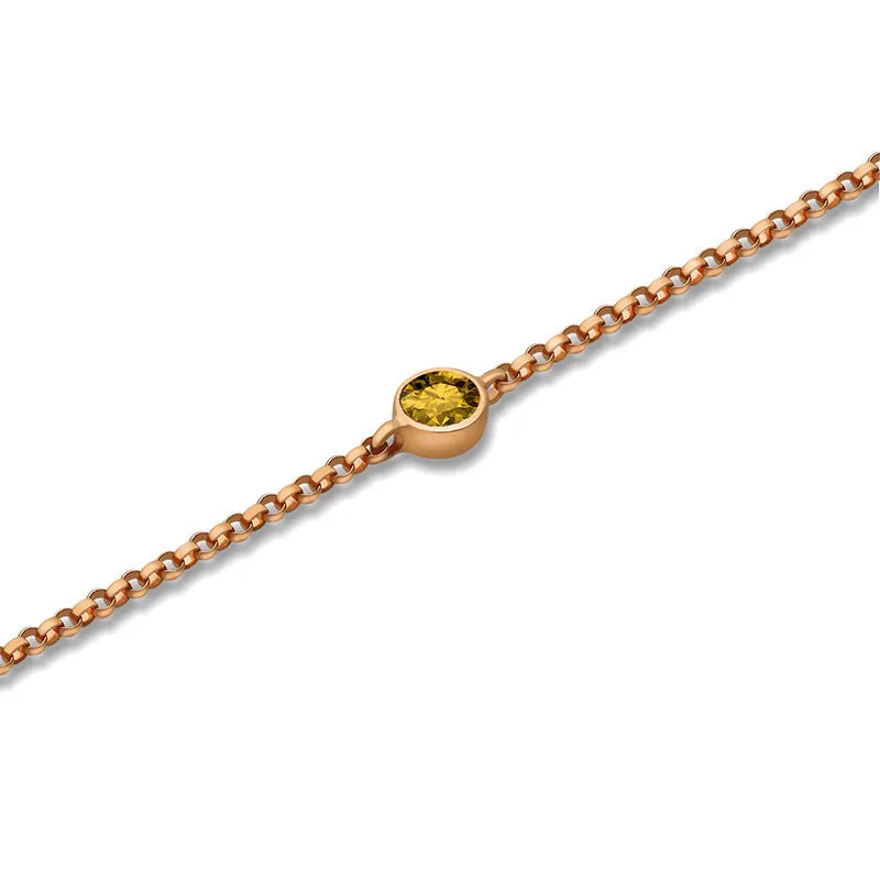 18k Gold November Birthstone Citrine Bracelet