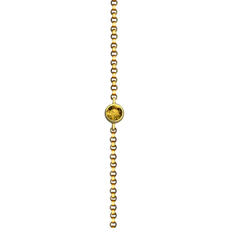 18k Gold November Birthstone Citrine Bracelet