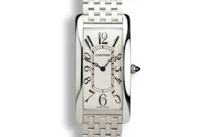 2005 Cartier Platinum Tank Cintrée 2843 with Box and Papers