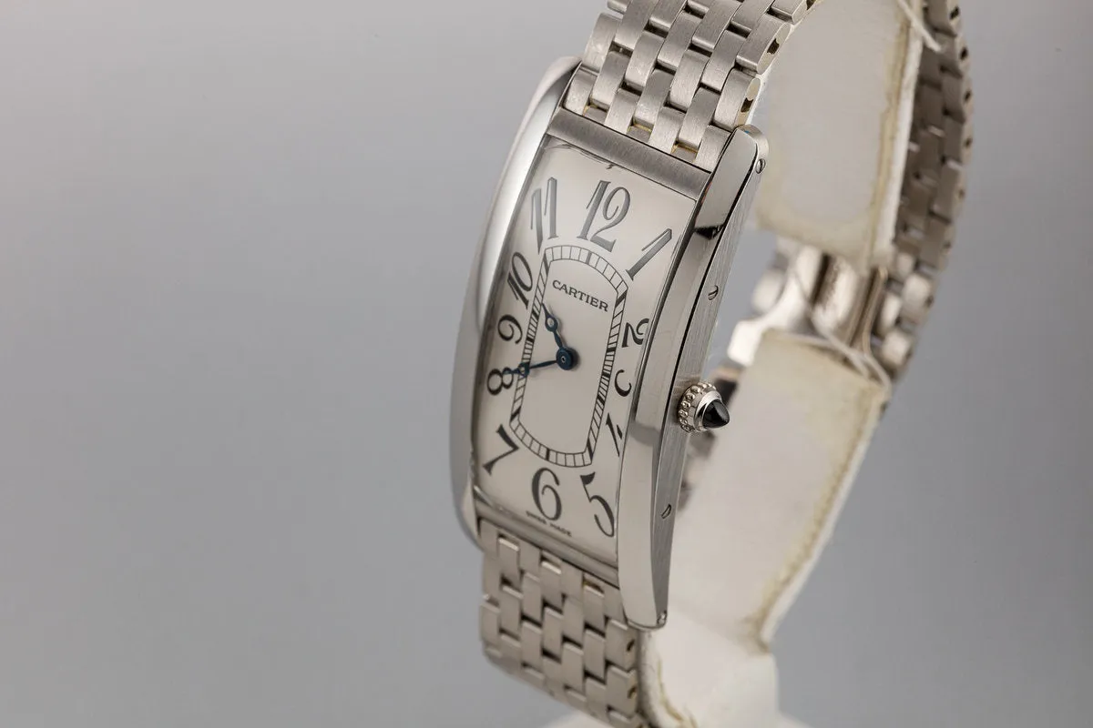 2005 Cartier Platinum Tank Cintrée 2843 with Box and Papers