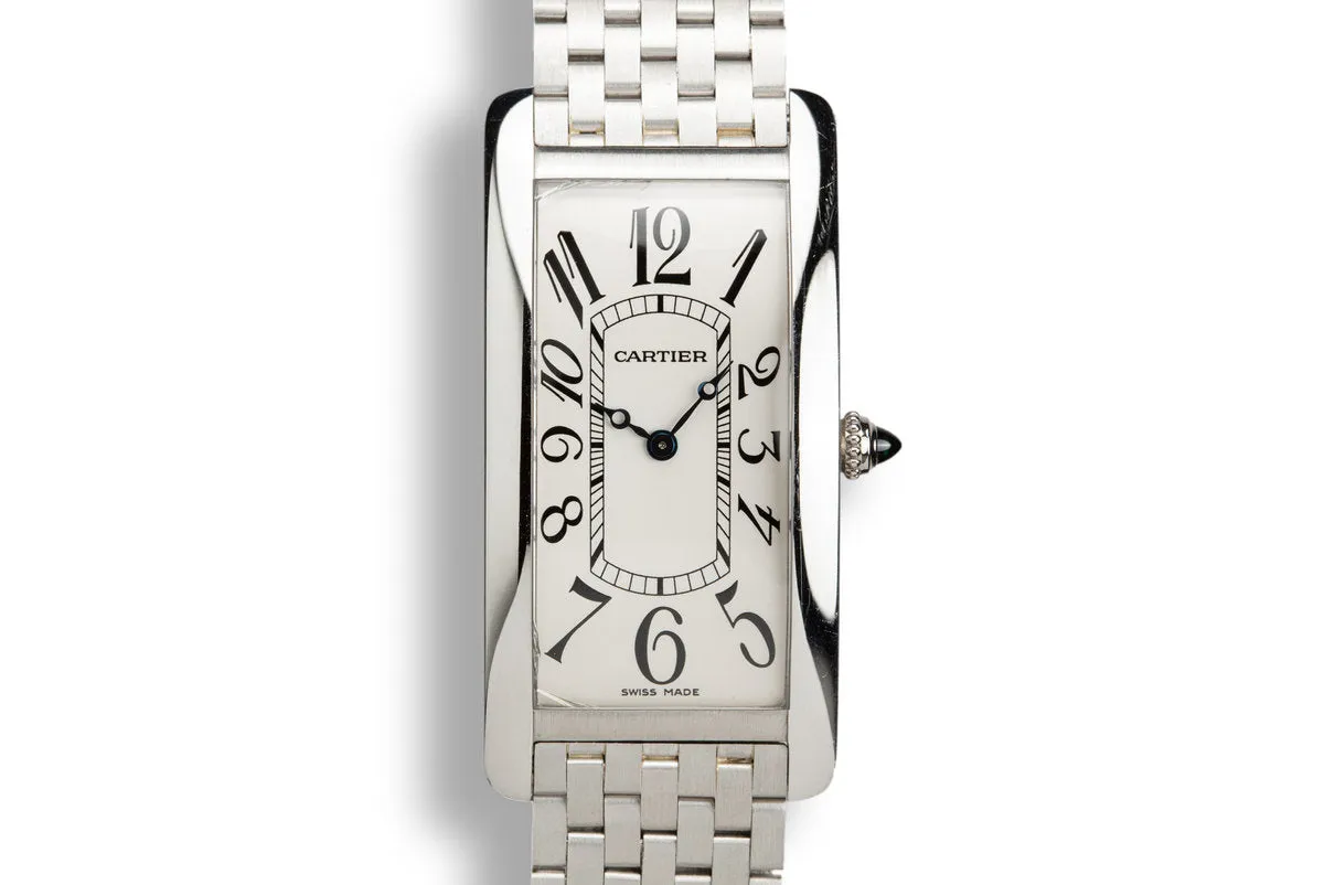 2005 Cartier Platinum Tank Cintrée 2843 with Box and Papers