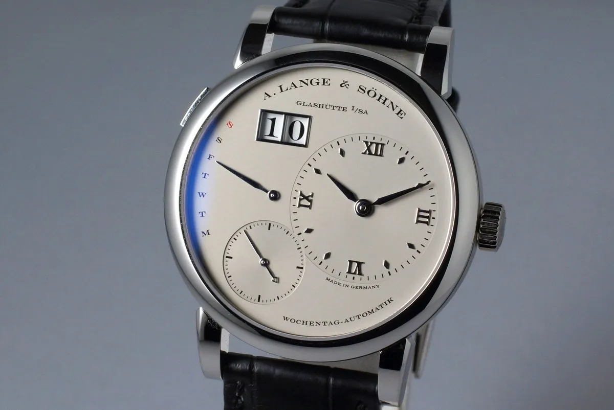 2015 A. Lange & Sohne Lange 1 Platinum Daymatic 320.025 with Box and Papers