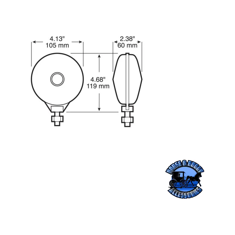 313AA 4.125" Amber/Amber Incandescent Stop/ Turn, Double-Face, Round