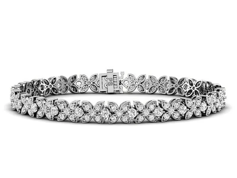 3.20-3.20 CT Round Cut Lab Grown Diamonds - Tennis Bracelet