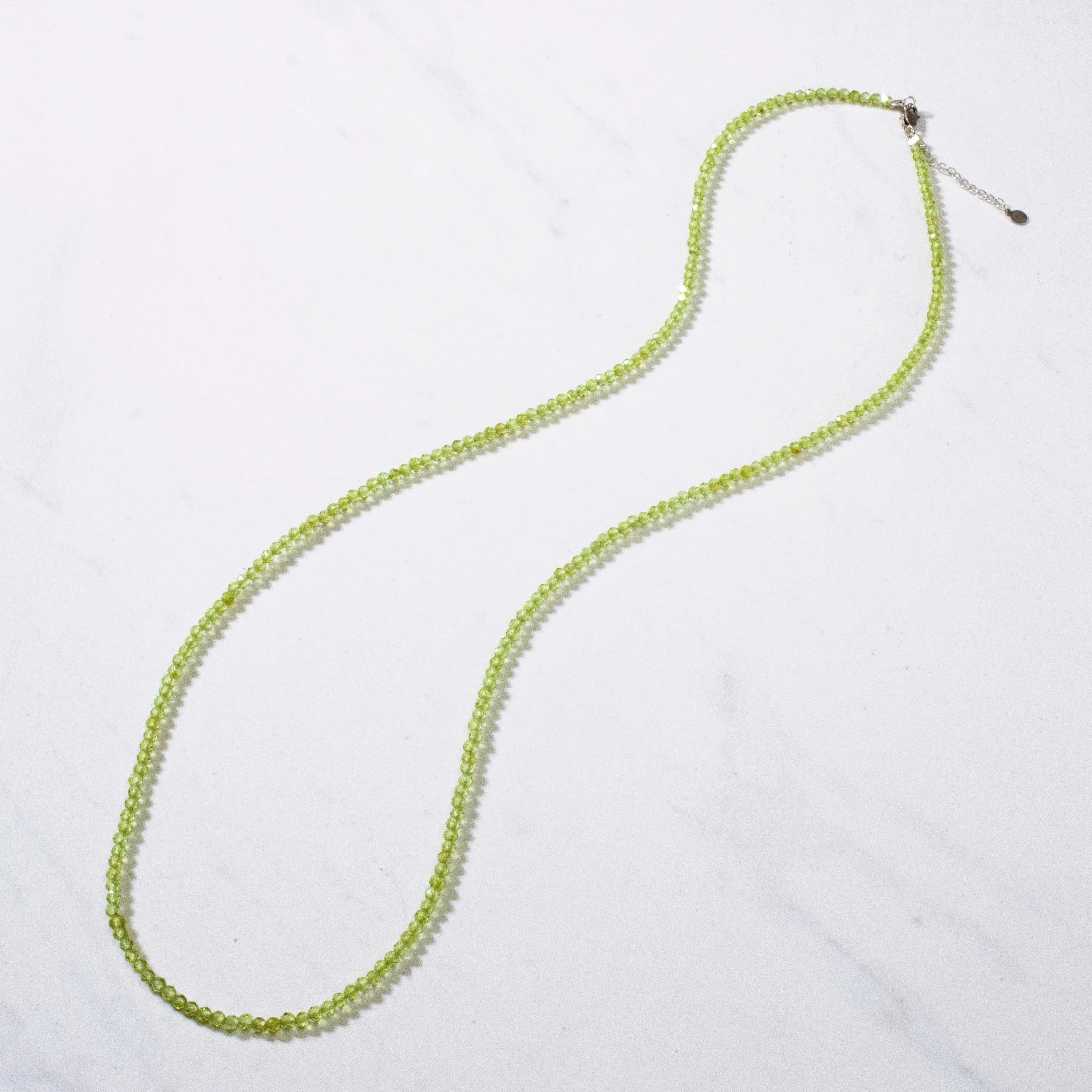 3mm Peridot Faceted 31" Necklace / Multi Wrap Bracelet