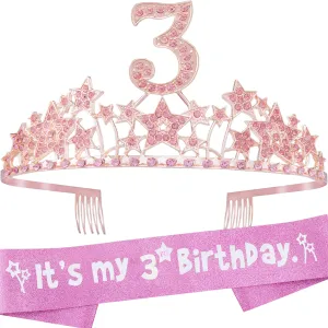 3rd Birthday, 3rd Birthday Gifts for Girls, 3rd Birthday Tiara and Sash, 3rd Birthday