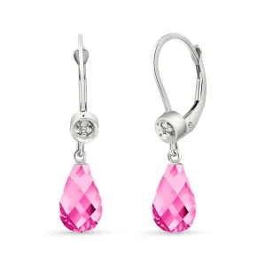 4.53 Carat 14K Solid White Gold I Amethyst Sure Pink Topaz Diamond Earrings