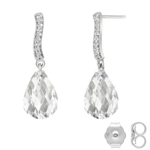 4.78 Carat 14K Solid White Gold Lover Like You White Topaz Diamond Earrings