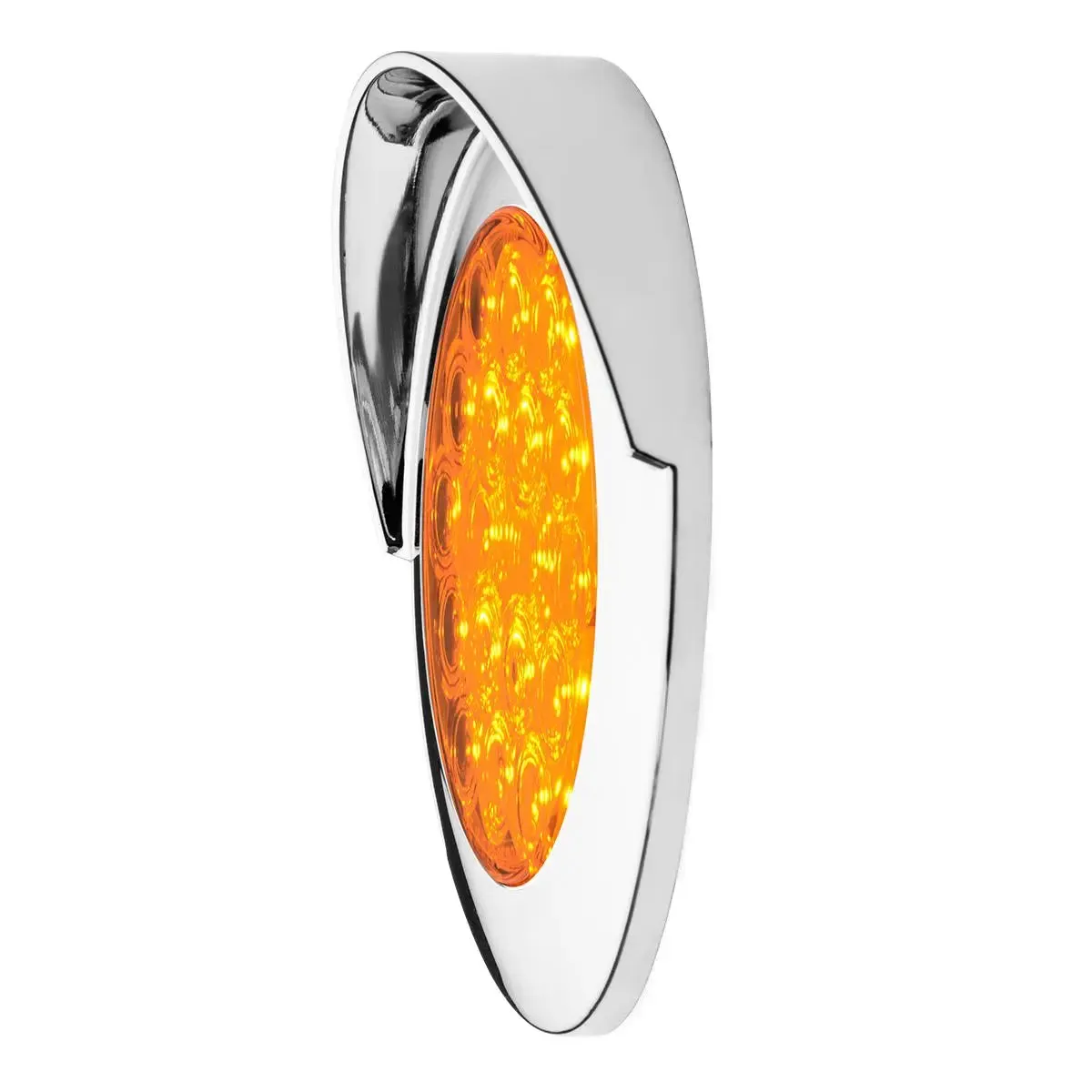 4" FLEET AMBER/CLEAR 18 LED FLANGE MT. W/VISOR BEZEL, 3PRONG