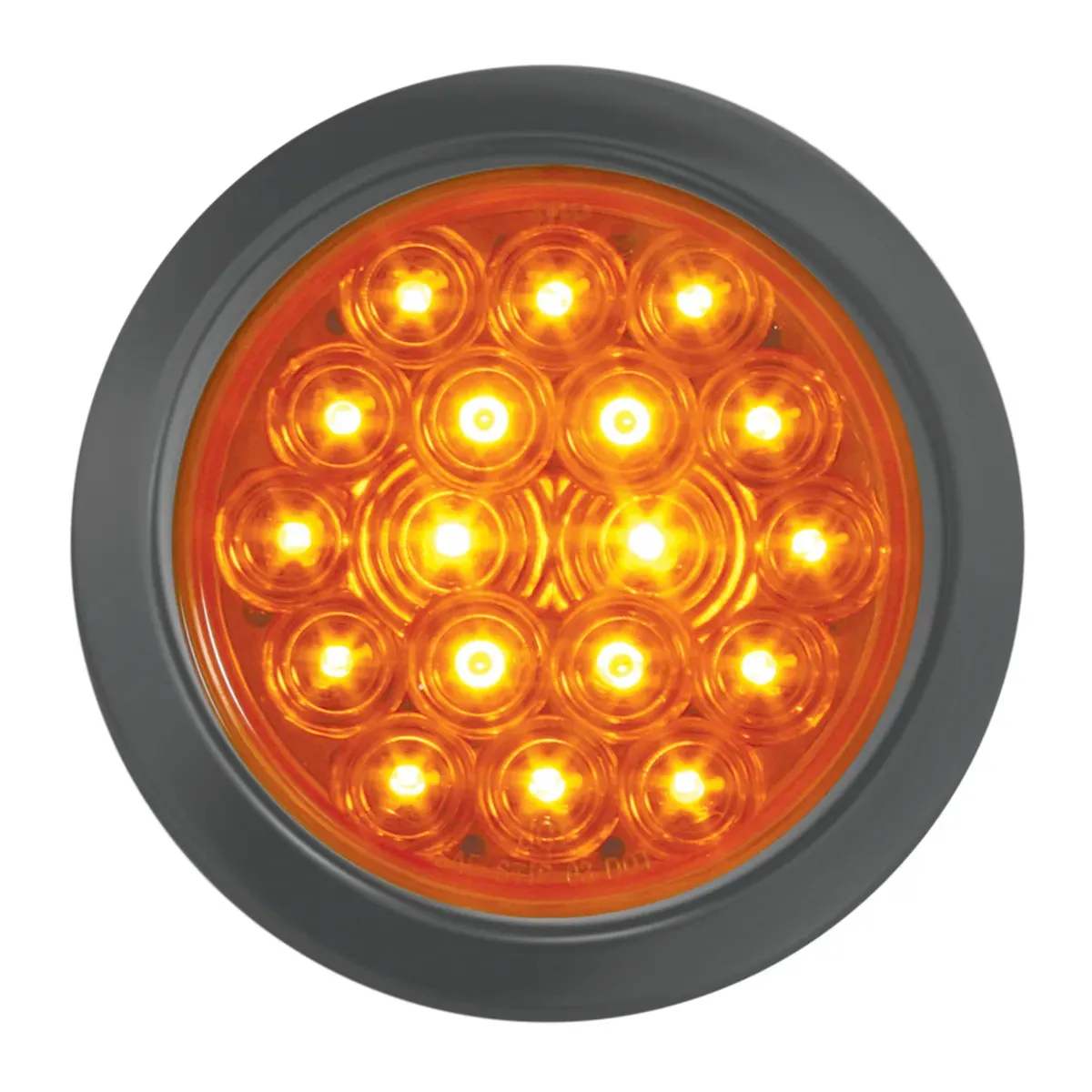 4" FLEET AMBER/CLEAR 18 LED LIGHT W/ GROMMET & PIGTAIL