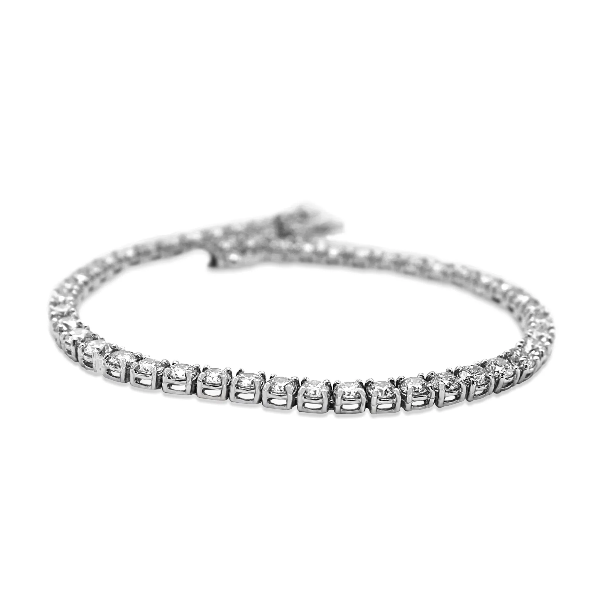 7.5" Platinum Brilliant Cut diamond Tennis Bracelet 8.80cts