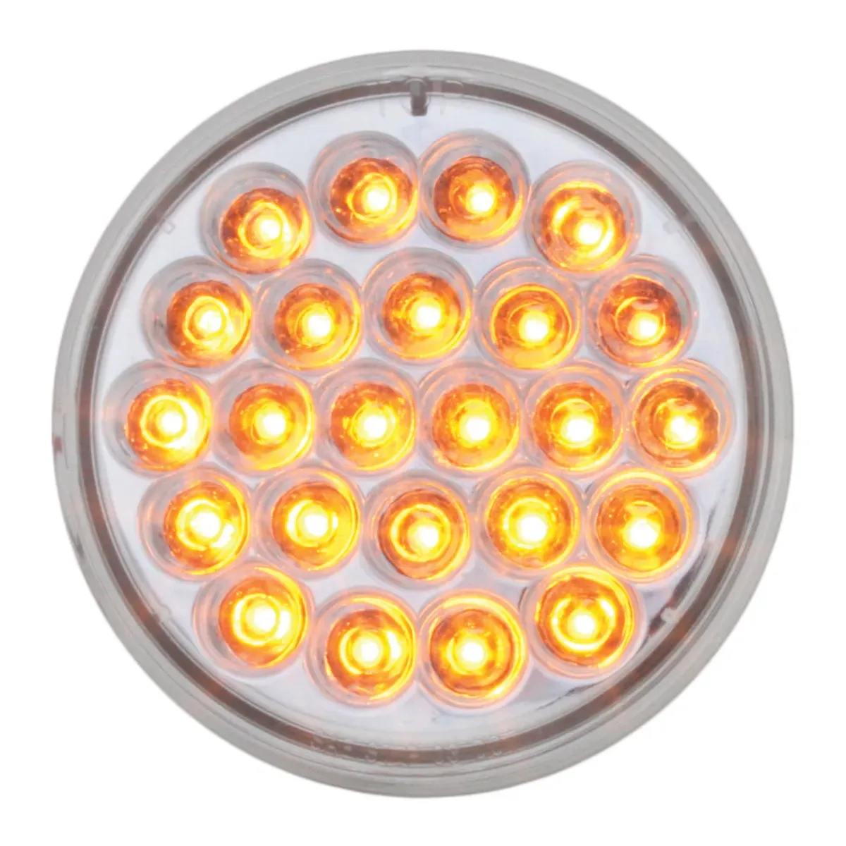 76463 #2 4" PEARL AMBER/CLEAR 24LED STROBE SEALED LIGHT, 9~36V