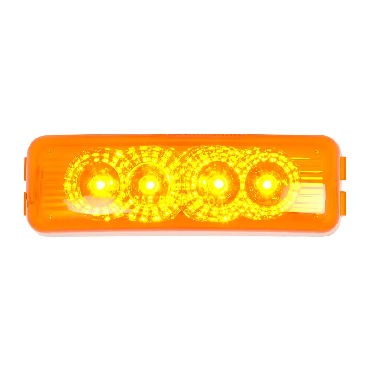 77961 RECT. SPYDER AMBER 4LED LIGHT, CLEAR LENS