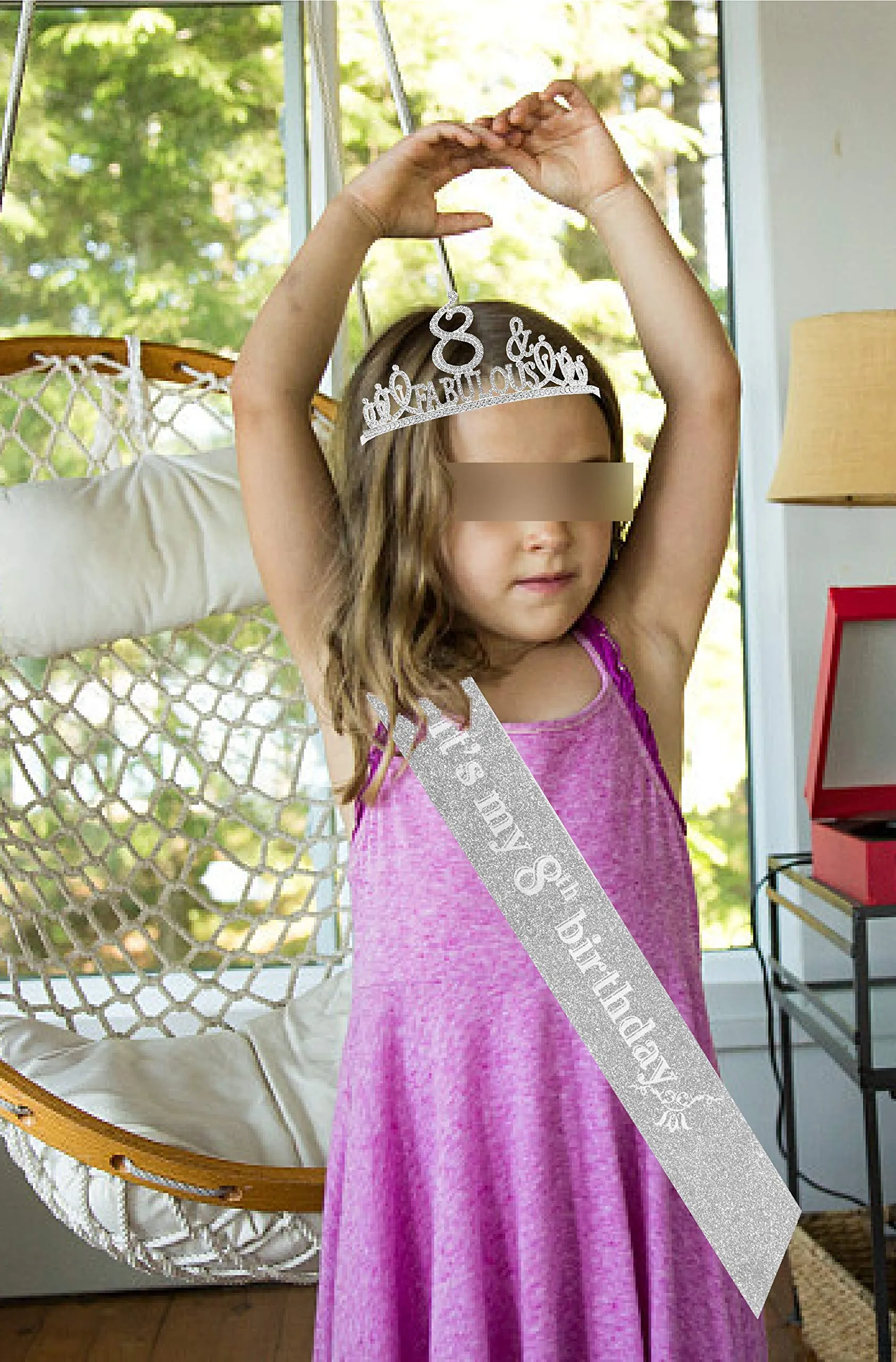 8th Birthday Gifts for Girls, 8th Birthday Tiara and Sash, 8th Birthday Decorations