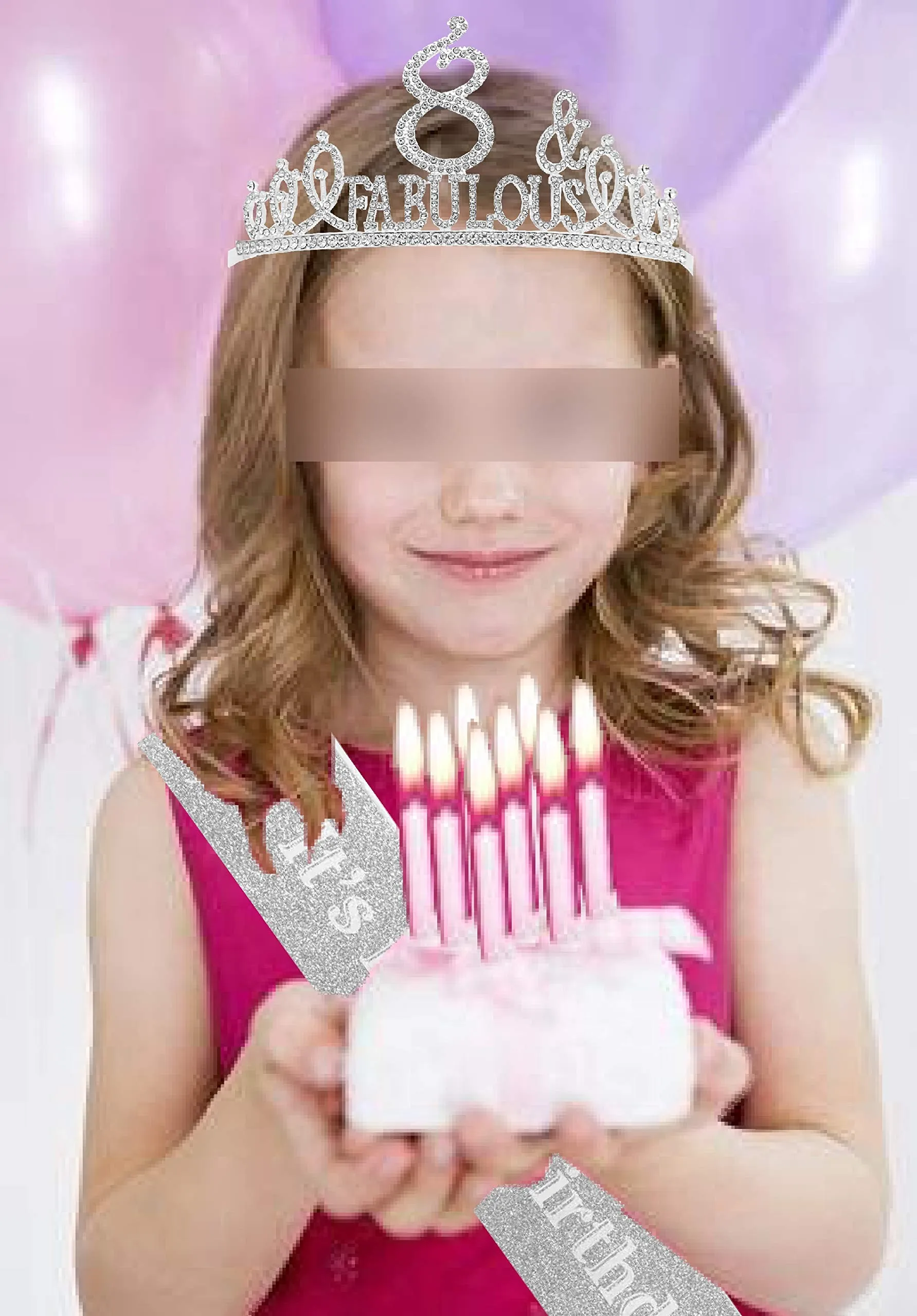 8th Birthday Gifts for Girls, 8th Birthday Tiara and Sash, 8th Birthday Decorations