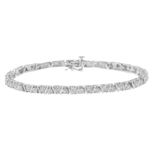 .925 Sterling Silver 1.0 cttw Miracle-Set Diamond Tennis Bracelet (I-J Color, I3 Clarity) - 7.25"