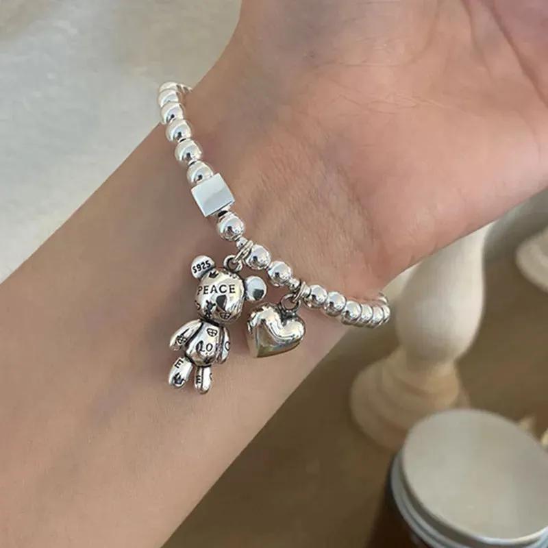 925 Sterling Silver Round Bead Bracelet Versatile Charm Bracelet Birthday Party Gifts Fashion Jewelry for Women Free Shipping