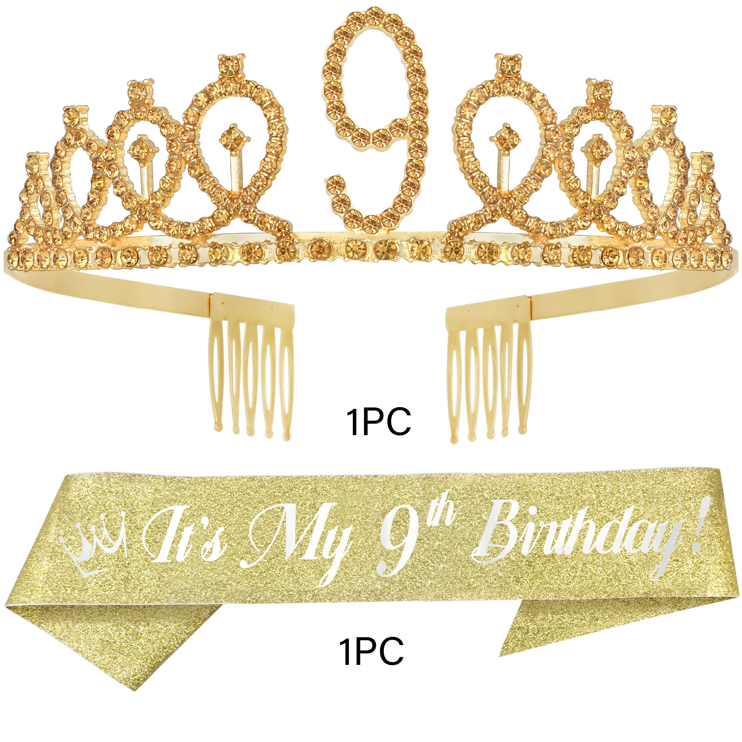 9th Birthday, 9th Birthday Decorations for Girls, 9th Birthday Sash, 9th Birthday Gifts