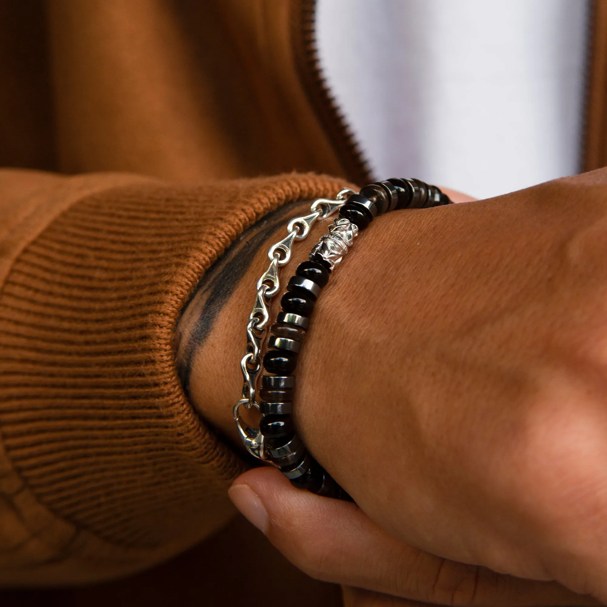 Adelaide | Onyx, Quartz Beaded Bracelet