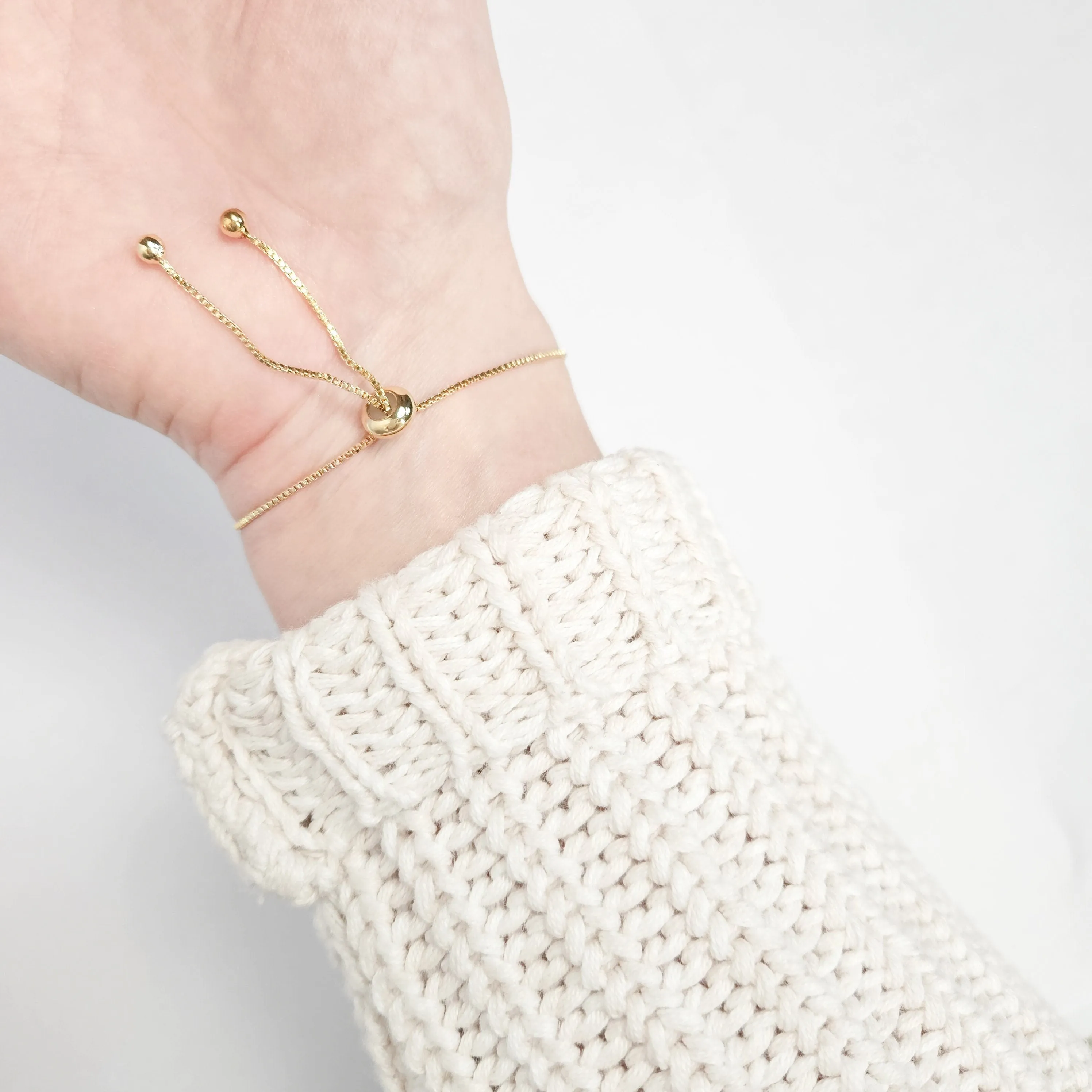 Adjustable Clear Druzy Quartz Crystal Bracelet