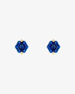 Amalfi Hexagon English Blue Topaz Studs