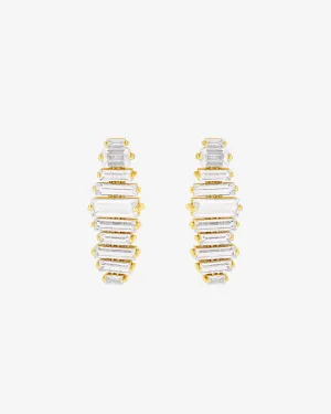 Amalfi Horizontal White Topaz Drop Earrings