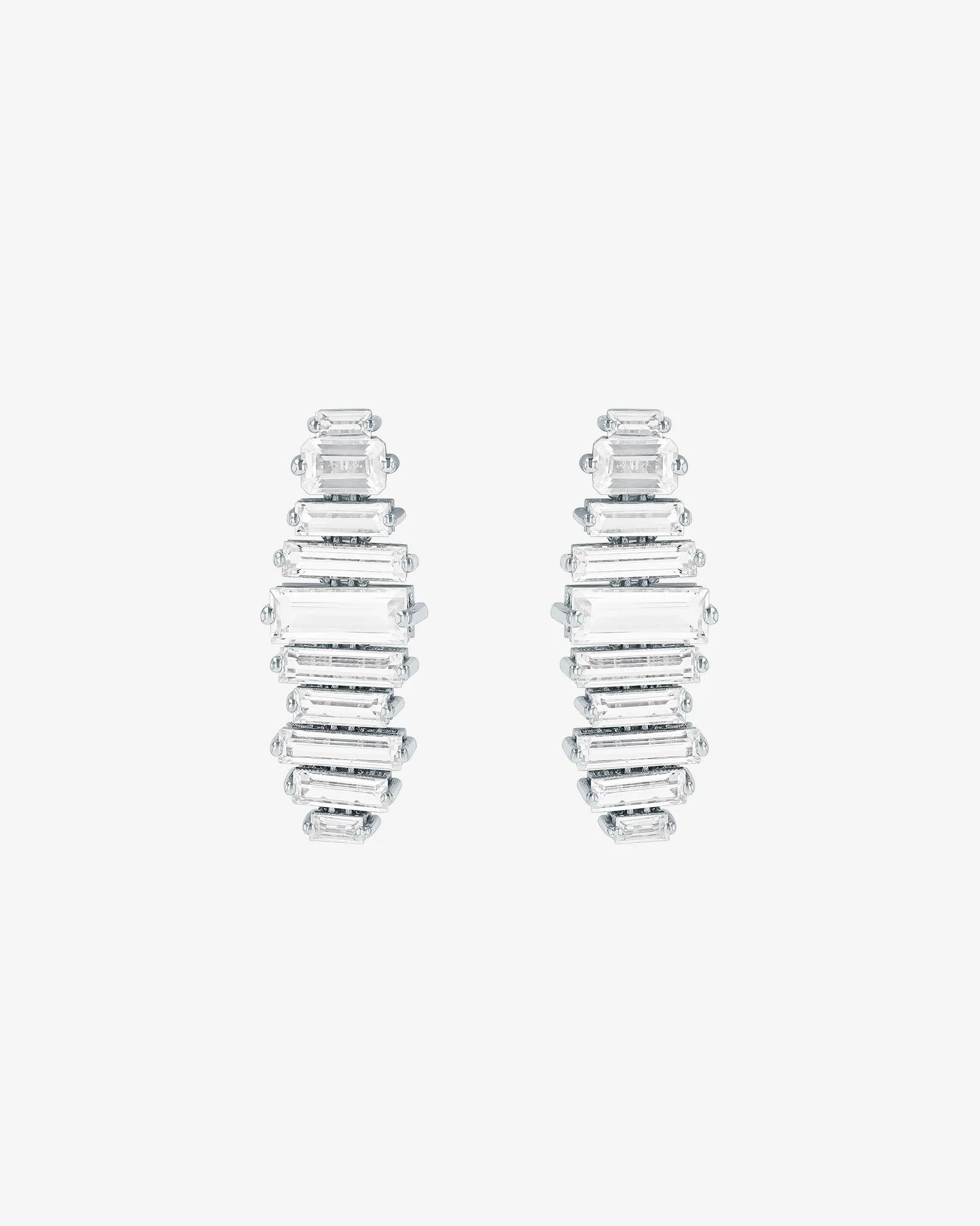 Amalfi Horizontal White Topaz Drop Earrings