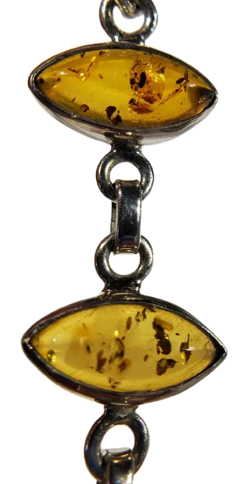 Amber and Sterling Silver Bracelet