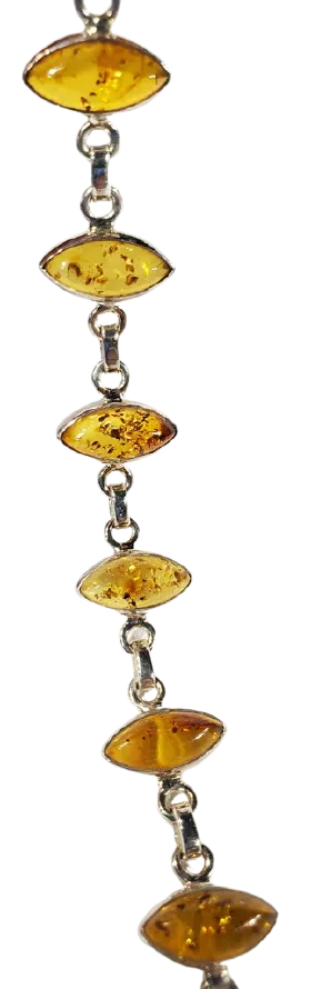 Amber and Sterling Silver Bracelet