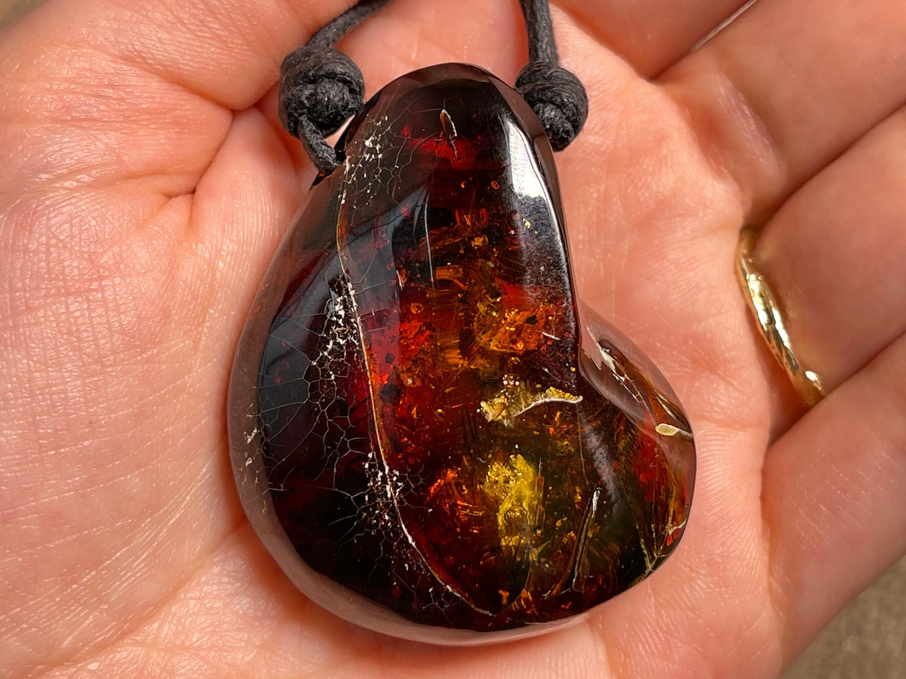 AMBER Crystal Necklace - Pendant Necklace, Handmade Jewelry, Healing Crystals and Stones, 48416