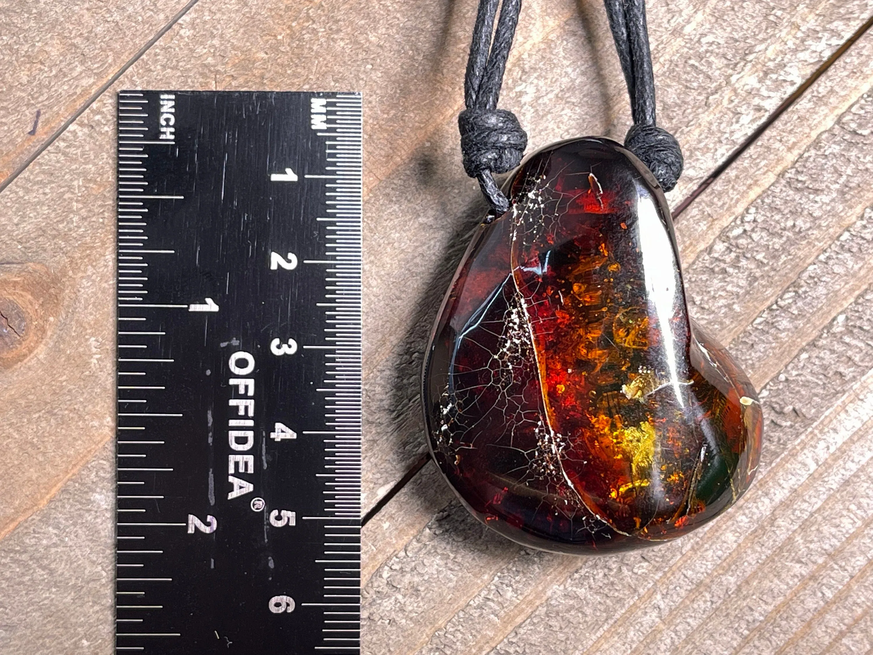 AMBER Crystal Necklace - Pendant Necklace, Handmade Jewelry, Healing Crystals and Stones, 48416