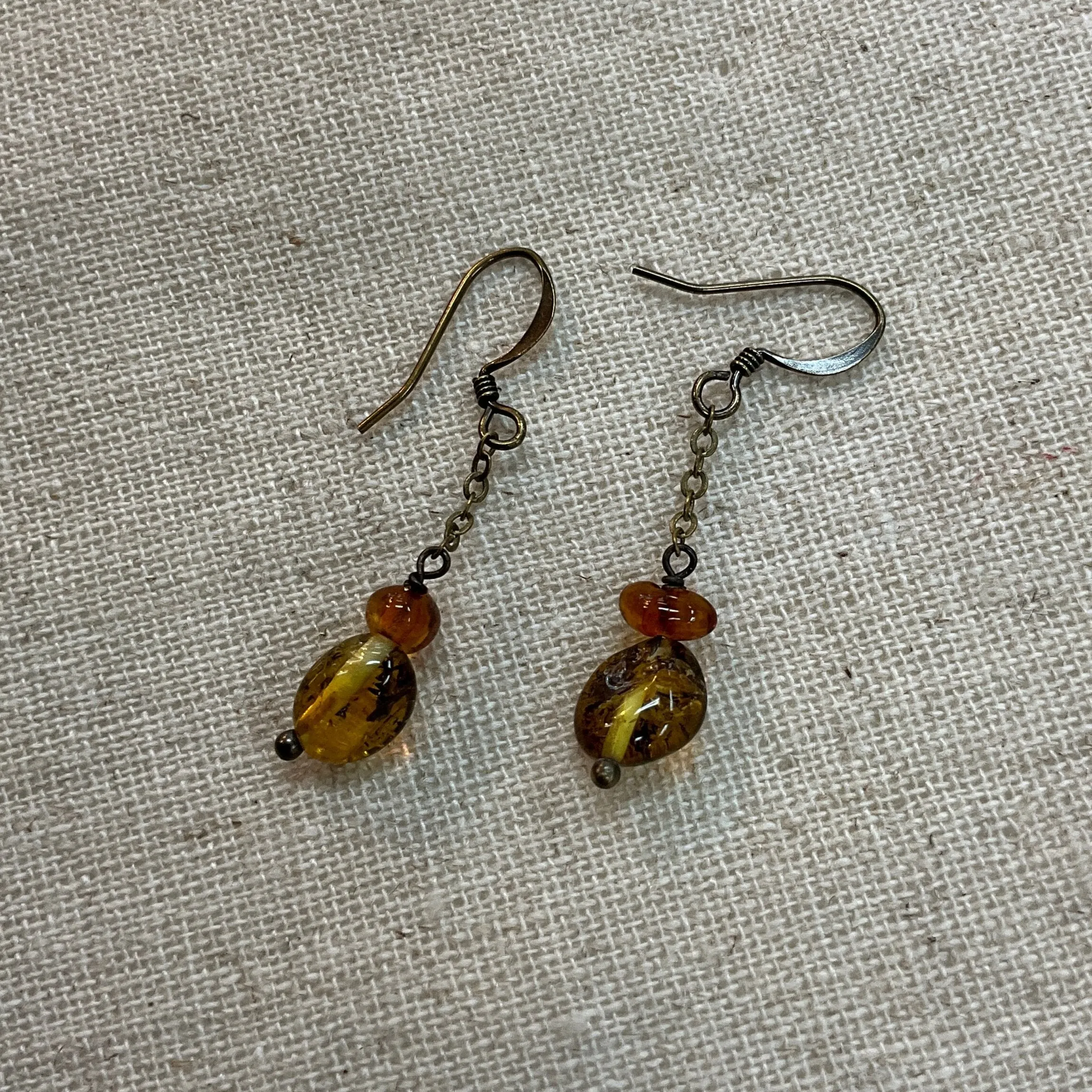 Amber Dainty Chain Earrings