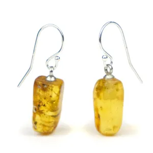 Amber Earrings with Sterling Silver French Ear Wires