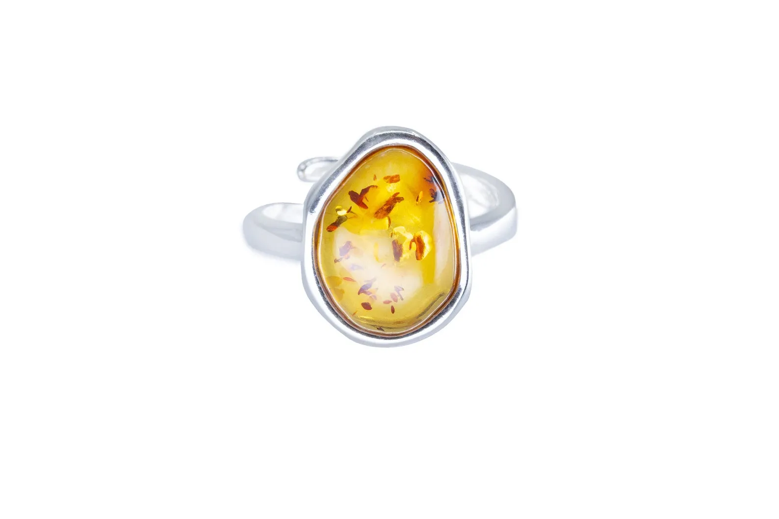 Amber ELEMENT Solitaire Adjustable Ring