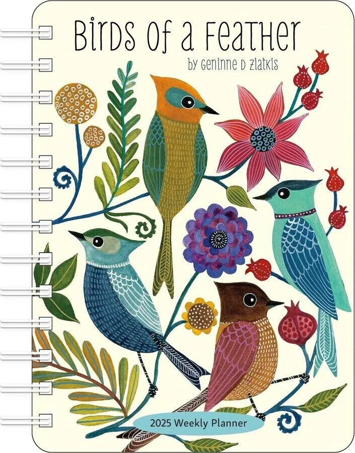 Amber Lotus Birds of a Feather 2025 Weekly Planner Calendar