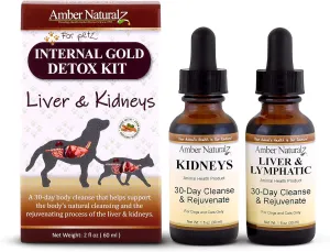 Amber Naturalz Internal Gold Detox KIT - Powerful & Gentle Cleanse & Rejuvenation - for Dogz & Catz