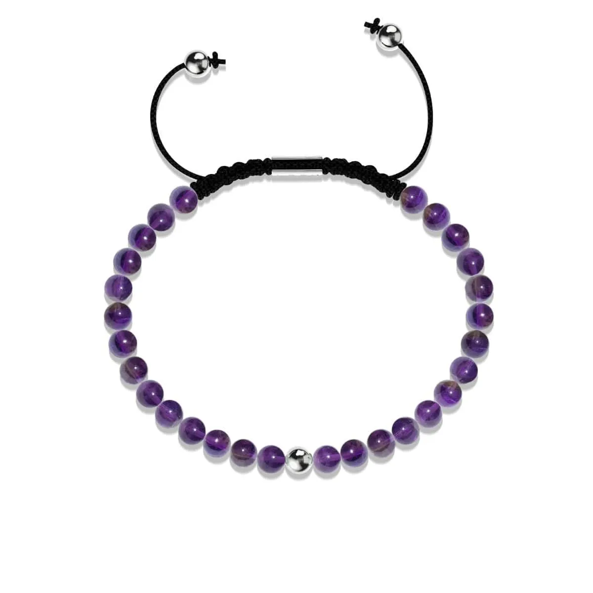 Amethyst | .925 Sterling Silver | Focus Gemstone Macrame Bracelet