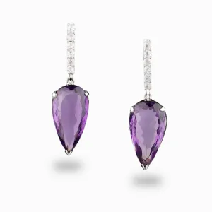 Amethyst & White Topaz Drop Earrings